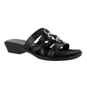 Easy Street Torrid Sandal Black Crocodile Size 11